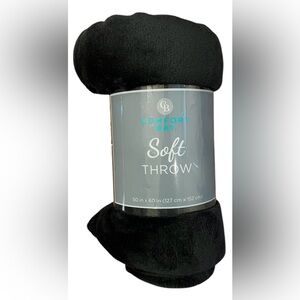 NEW Comfort Bay Black Soft Throw Blanket 50 X 60 Soft Cozy Warm Lounge